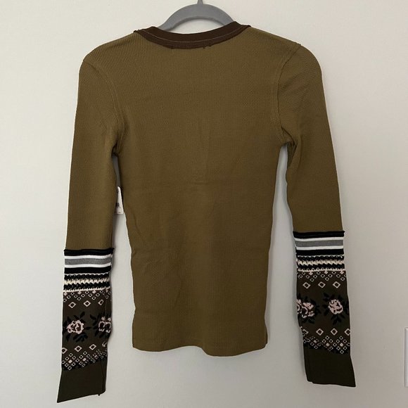 Free People Mikah Layering Cuff Top XS in Army Combo - Picture 9 of 11